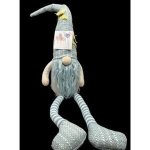 Odellette Gnome Shelf Sitter Plush Butterflies Blue Striped Hat Weighted 25” New